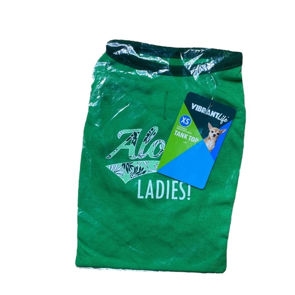 VibrantLife Aloha Ladies Dog Tank Top T Shirt Green XS - Picture 5 of 12